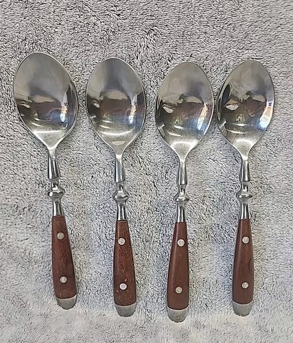 Hamton Argentieri Bistro venature del legno marrone acciaio inox 7,5 pollici posate quantità 4