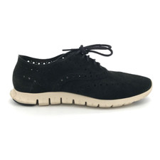 Cole Haan Womens Zero Grand Oxford Shoes Black Perforated Leather Lace Up 7 B