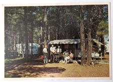 Ponderosa Trailer Park LAKESIDE Arizona Rainbow Lake Pines Camping Postcard D2