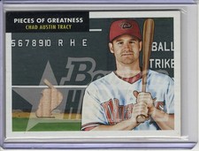 2007 BOWMAN HERITAGE CHAD AUSTIN TRACY GAME-USED BAT RELIC #PGCT