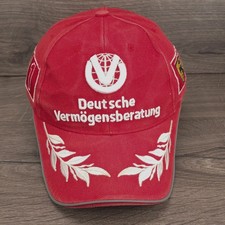 VINTAGE Michael Schumacher Hat Cap Strap Back Red Mens Ferrari F1 Racing Rare