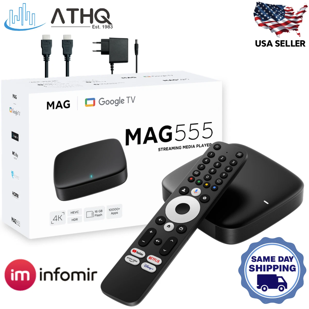 Infomir MAG555 4K Google TV Streaming Media Player IPTV OTT Box
