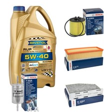 BOSCH Inspektionspaket 5L RAVENOL Racing Ultra 5W-40 für VW Golf Plus 1.4 TSI
