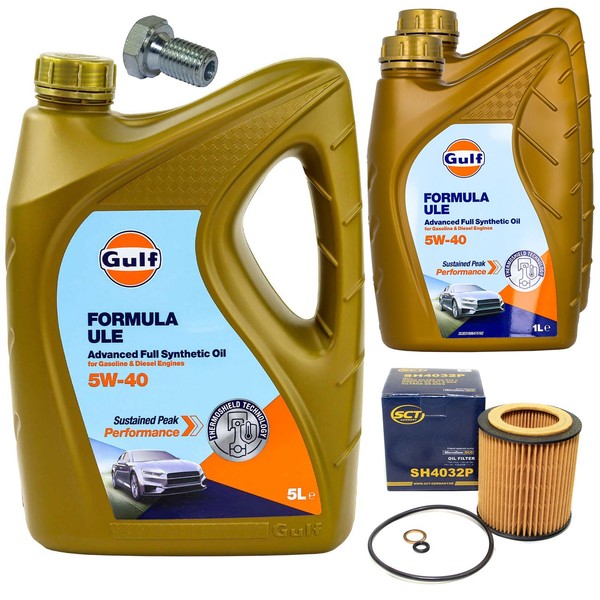 MotoröL Filter Set Gulf Formula ULE 5W-40 7 Liter + Schraube FüR BMW 7Er E65-image