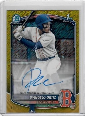 2025 Bowman Chrome Prospect Autographs D'Angelo Ortiz Gold Shimmer Refractor /50