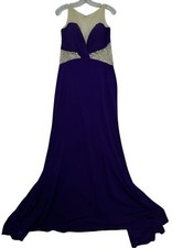 Studio 17 Womens Embellished Formal Maxi Dress Sleeveless Sz 12 Purple