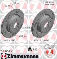 2X Zimmermann Bremsscheibe 150.3450.53 FüR BMW