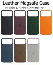 Genuine Leather Case Cover with Magsafe /logo For iPhone Air 17 Pro / 17 Pro Max