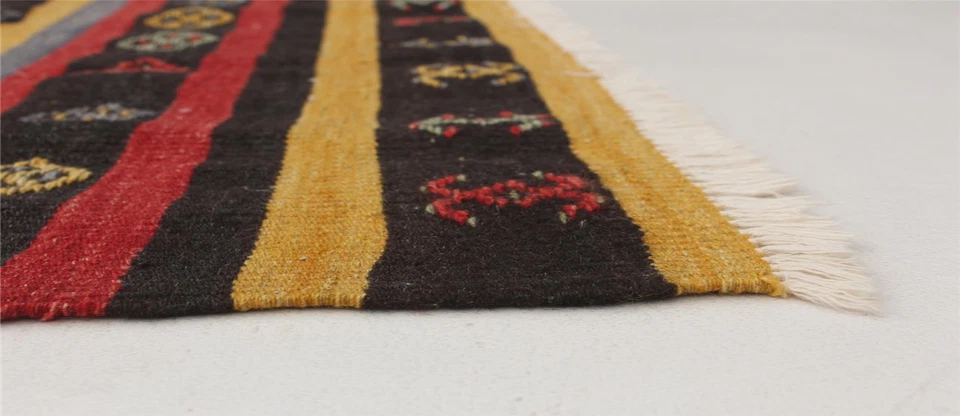 Винтажный шерстяной ковер ручной работы Tribal 5 футов 9 дюймов x 10 футов 6 дюймов - Изображение 4 из 4