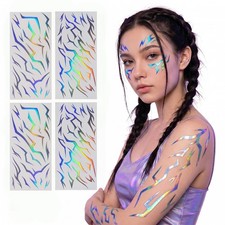 80Pcs Dark Fantasy Demon Mark Small, 4 Pack  Holographic Iridescent