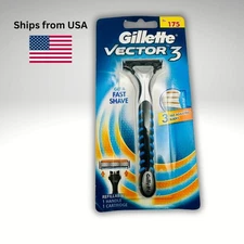 Gillette Vector 3 Razor Handle with 1 Refill Blade