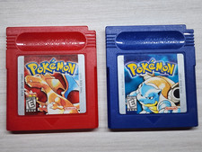 Nintendo Gameboy Red & Gameboy Blue Authentic Cartridges