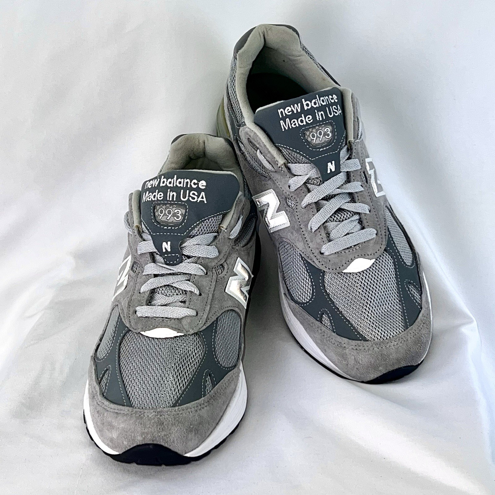 New Balance 993 Men's Gray Running Shoes Made in USA Suede Mesh Lace-Up Size 9.5