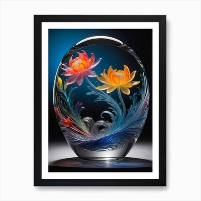 Glass Etching Captures The Esse Art Framed Wall Art Poster Canvas Print Picture