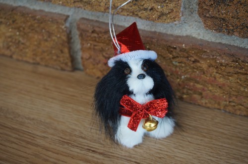 Aussie Shepherd Faux Fur Christmas Tree Ornament 3" Dog Australian Figure Soft T
