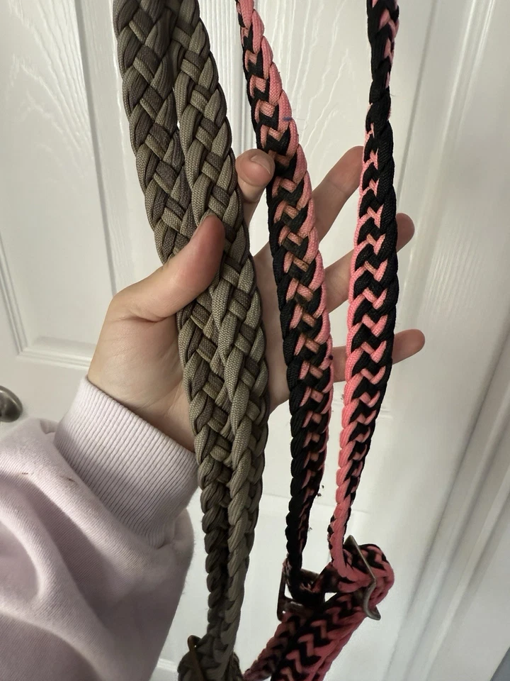 Juego de 2 riendas de juego de cuerda occidental ajustables de nailon - multicolor Foto 2 de 4