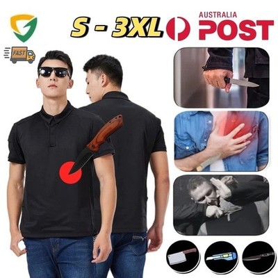 Anti Stab Short Sleeve Polo T-Shirt  Protective Cutproof Knife Cut Proof Clothes
