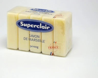 SUPERCLAIR Marseille Soap – Glycerine 5x100g, Genuine & Pure. Paraben, Petrochemical and