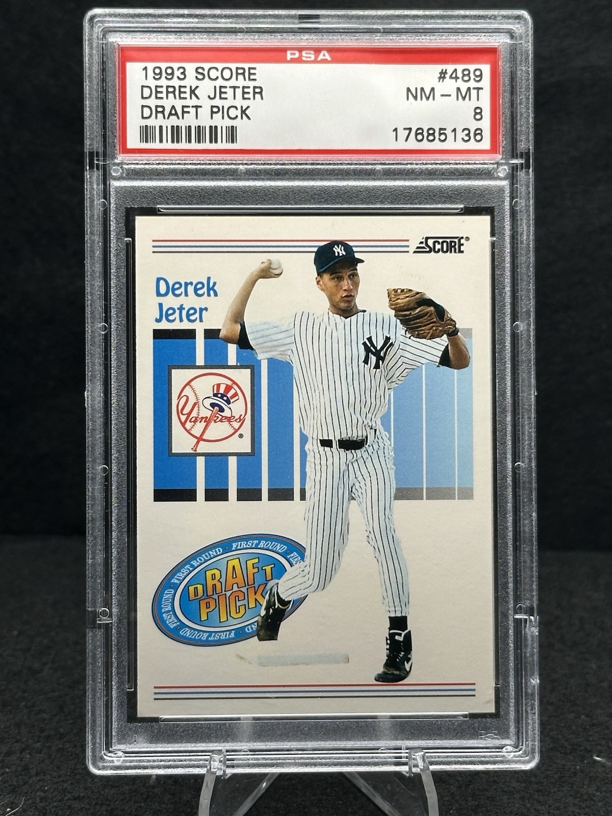 1993 Score - Derek Jeter #489 (RC) PSA 8