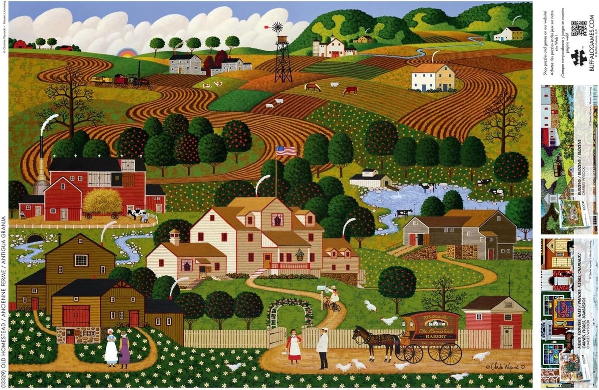 Charles Wysocki Old Homestead 1000-Piece Jigsaw Puzzle, Farm Scene