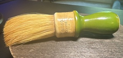 Vintage Shaving Brush with Gorgeous Green Colored Handle Made In USA