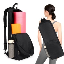 Yoga Mat Bag Carrier Side Mesh Zipper Pocket Exterior Wet Compartment Lightwe...