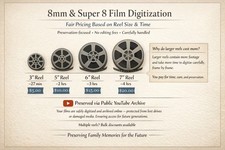 8mm  Super 8 Film Digitization SERVICE   5" reels. 3, 6,  7 separate auctions