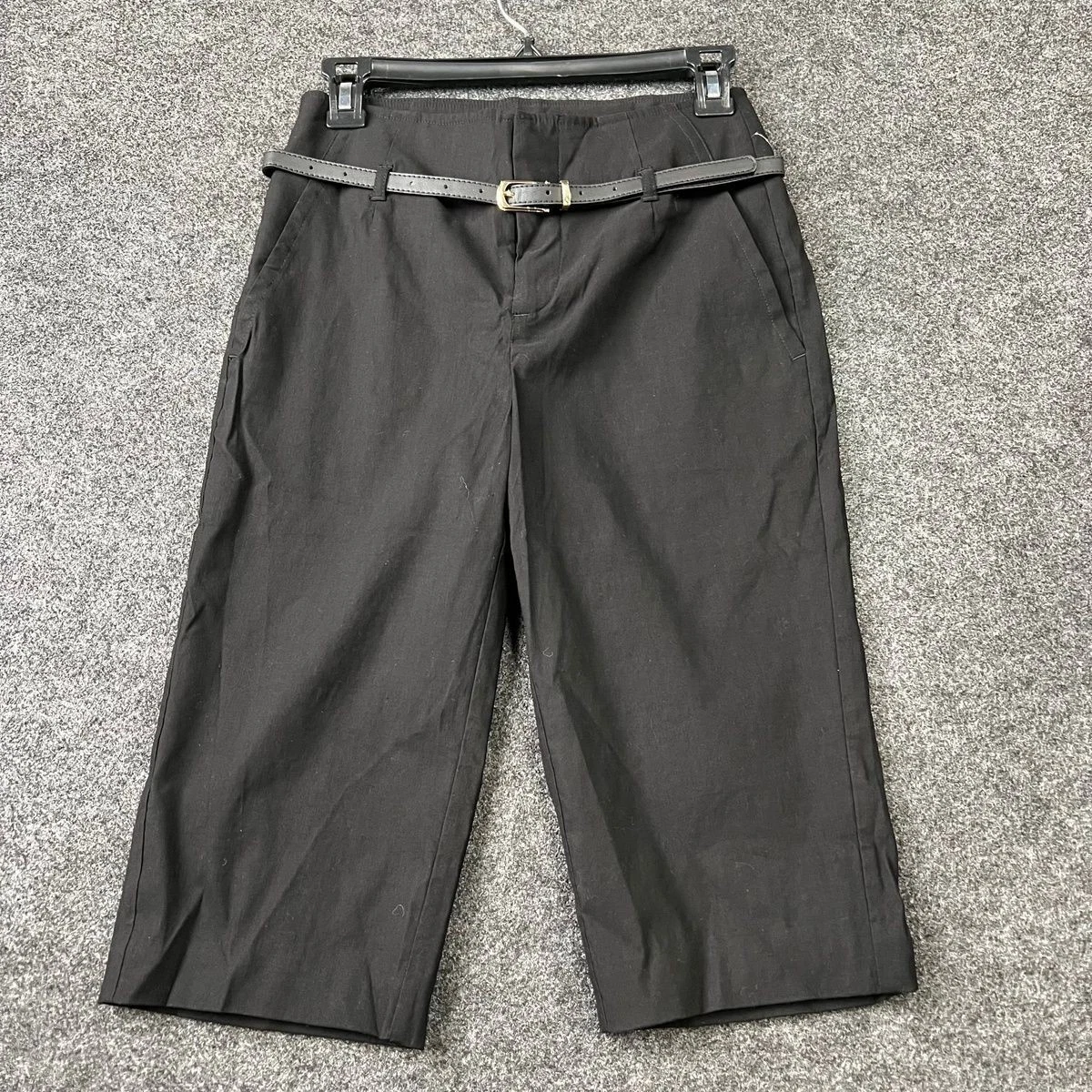 ANTHROPOLOGIE Slim Bermuda Linen Blend Short Women's Size 0 Black