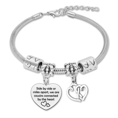 Cousins Bracelets for Women Stainless Steel Bracelets Happy Birthday Cousin Gift
