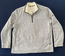 Orvis Men  s Sherpa Lined Pullover, 1/4 Zip, Light Gray, 2XL Regular