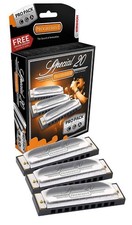 Hohner Special 20 Harmonica 3 Piece Pro Pack, Keys of G, C, A - Made in Germany