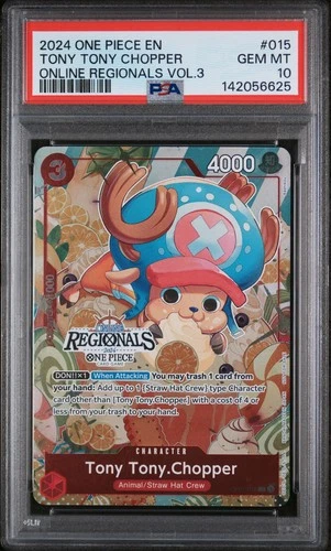 Tony Tony Chopper OP01-015 ENGLISH Online Regionals One Piece TCG PSA 10 pop32