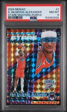 24 Panini Mosaic Shai Gilgeous-Alexander #2 Stare Master Purple Mosaic /99 PSA 8