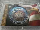 Better Date 1993 American SILVER Eagle Toned Bullseye Blue In Case 🎯.