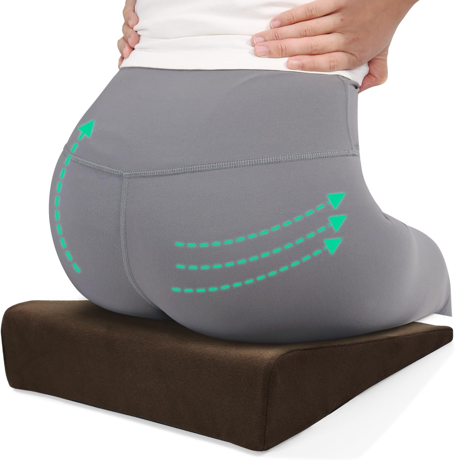 Wedge Cushion for Butt Lift Women, Hard-Firm EVA Foam for Lift HIPS up Fitness T