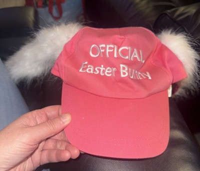 Official Easter Bunny Rabbit Fluffy Ears Pink Adjustable Baseball Hat Halloween