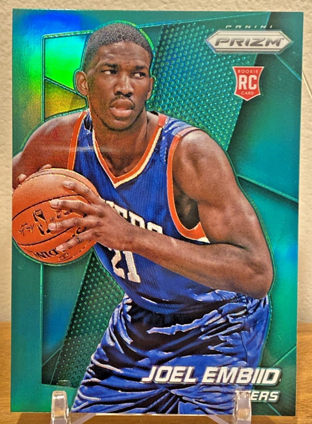 Joel Embiid 2014-15 Prizm Rookie Card - Green Prizm, 76ERS