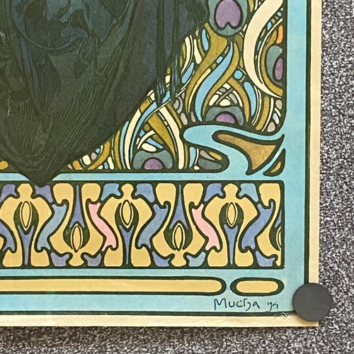Póster ALPHONSE MUCHA "La Dame à l'Ours" Athena Londres, impreso en Inglaterra 22x35 - Imagen 7 de 10