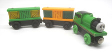 Thomas Friends Wooden Railway PERCY Train Engine Sodor Cargo Box Cars x 2