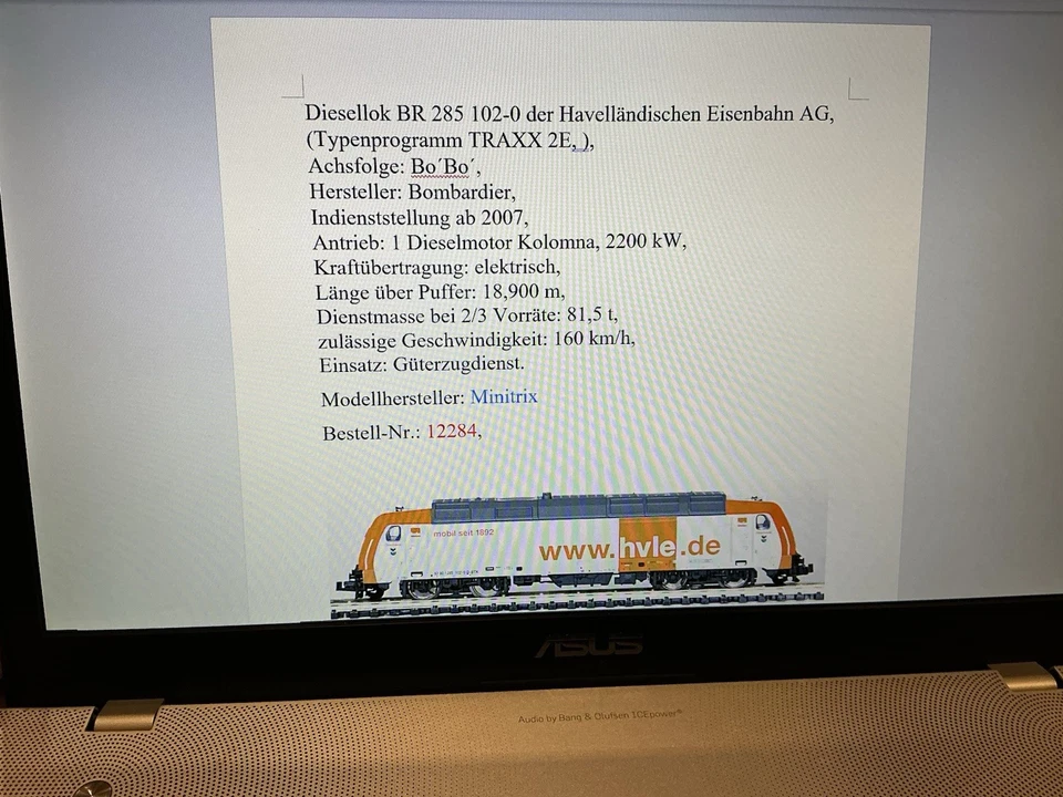 Minitrix 12284 Diesellok BR 285 102 Havelländischen Eisenbahn AG unbespielt OVP - Bild 2 von 4