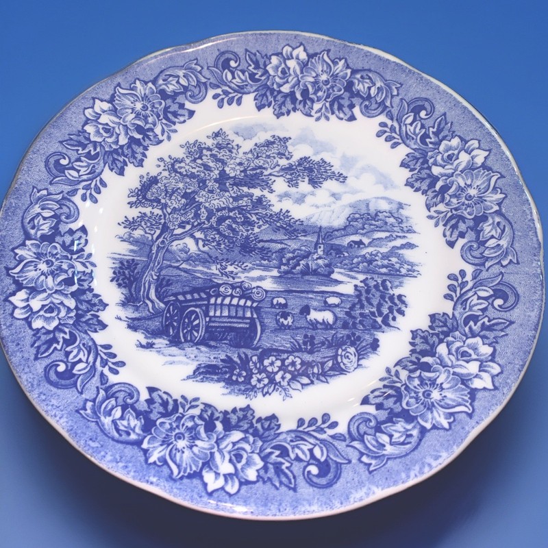 IRIONSTONE ENGLAND BLUE & WHITE 8”plate. Flawless! 