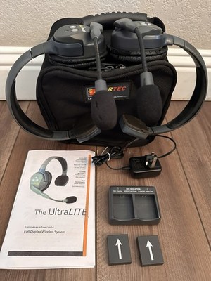 Eartec UltraLITE HD Wireless Intercom Master Remote 2 Headsets Charger Case 17