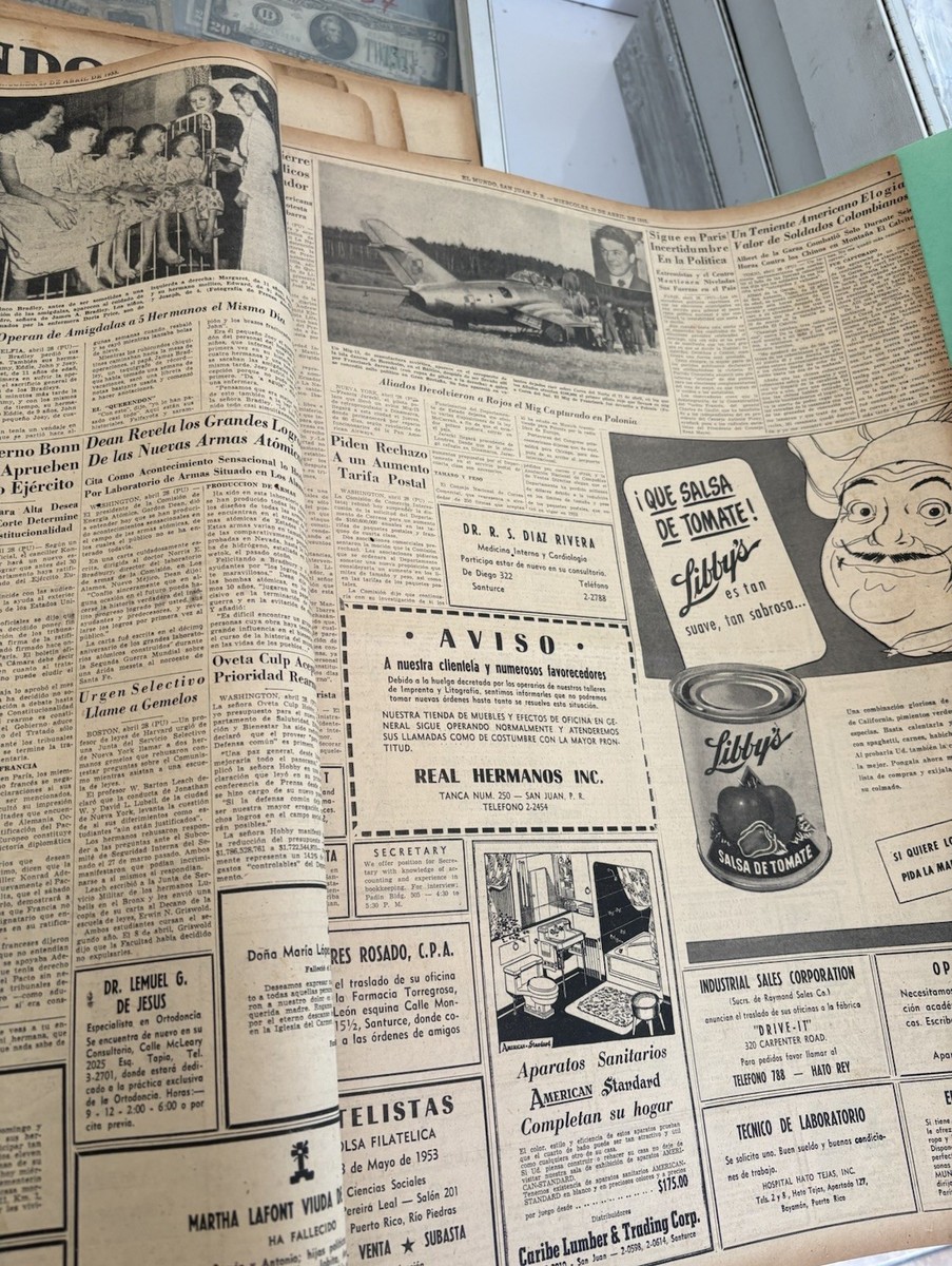 L@@K PUERTO RICO NEWS “EL MUNDO” 1953 BIG COMPLETE FANTASTIC | eBay