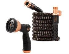 Copper Bullet 50 ft. Expanding Garden Hose, 10-Pattern Spray Nozzle - Free Ship