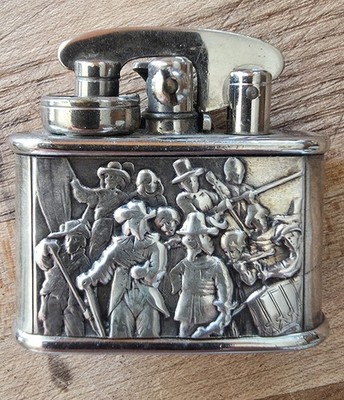 1927 COLIBRI KICKSTART STERLING SILVER RARE SPARKS VINTAGE LIGHTER
