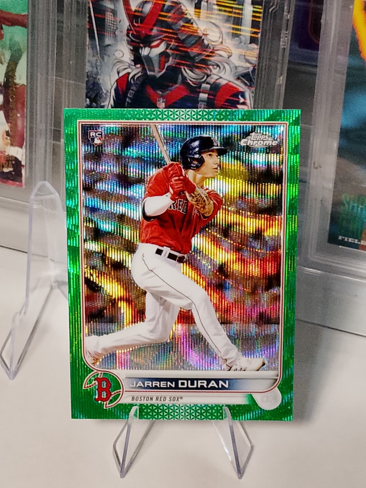 2022 Topps Chrome Green Wave Refractor /99 Jarren Duran #113 Rookie RC