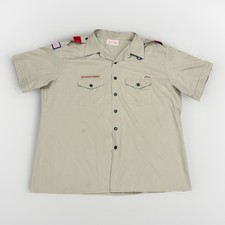 Boy Scouts of America BSA Men s Adult 2XL XXL Traditional Tan Shirt Made In USA