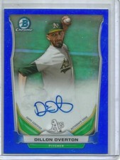 Dillon Overton 2014 Bowman Chrome Blue Refractor Autograph Rookie #77/150