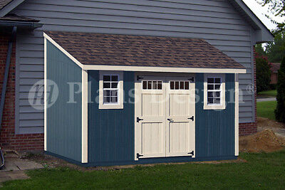 8' x 14' backyard deluxe storage shed plans, lean-to roof