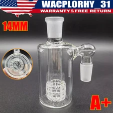 14mm Ash Catcher 90 Degree Glass Water Bong Clear Thick Pyrex Glass Bubbler